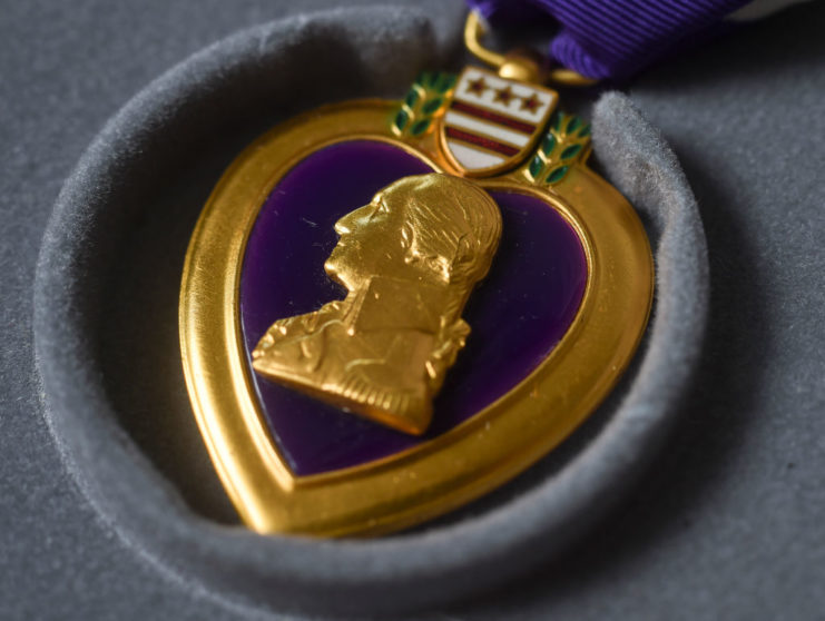 Purple Heart on display