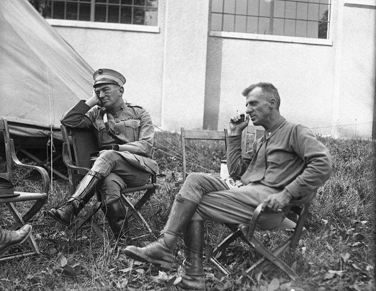 John A. Lejeune sitting with Smedley Butler