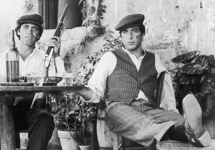 Al Pacino and Franco Citti in 'The Godfather'