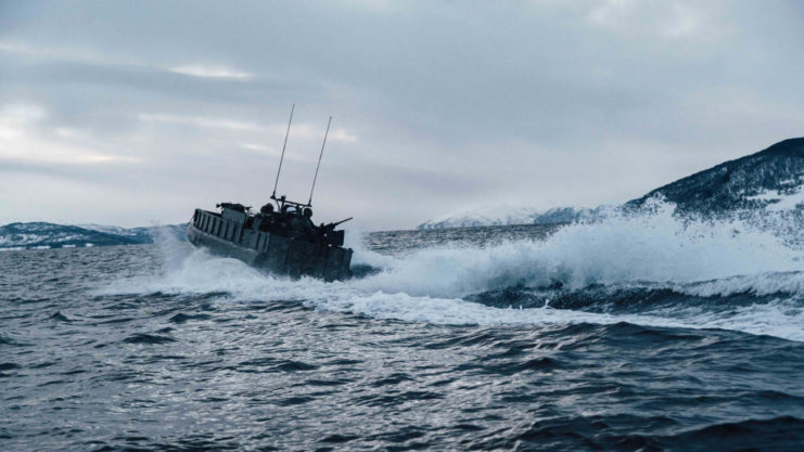 UK Royal Marines boat at sea