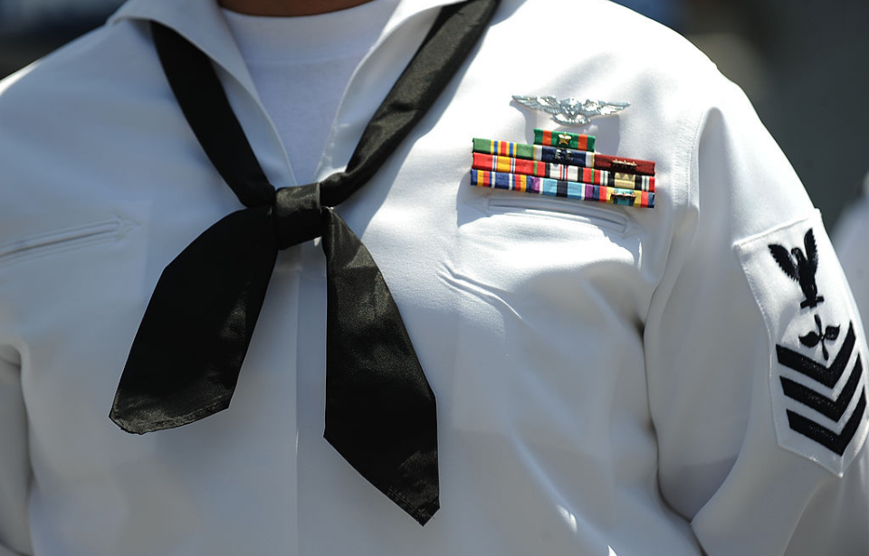 Close-up of a US Navy Sailor in uniform