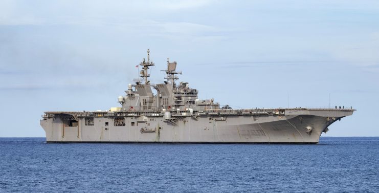 USS Tripoli at sea