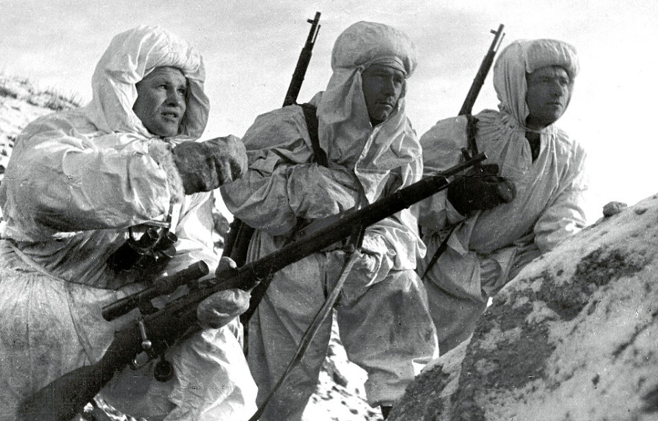 Vasily Zaytsev with two other Red Army soldiers