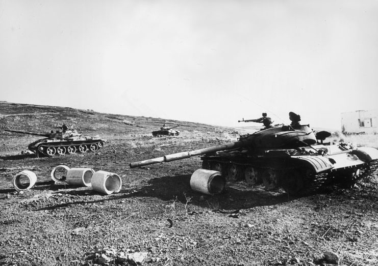Destroyed Syrian tanks during the Yom Kippur War