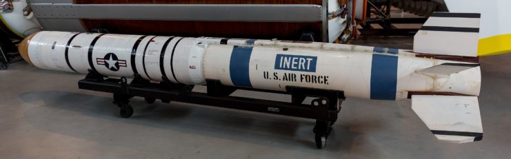 Inert ASM-135 ASAT missile on display