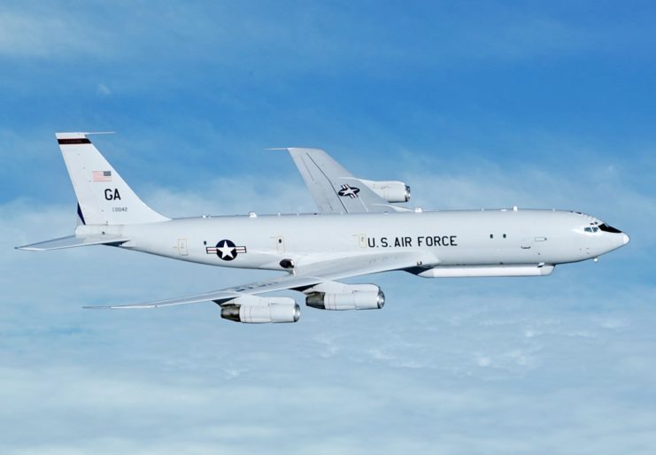 E-8C JSTARS in flight