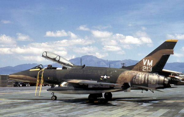 F-100F Super Sabre parked on the runway