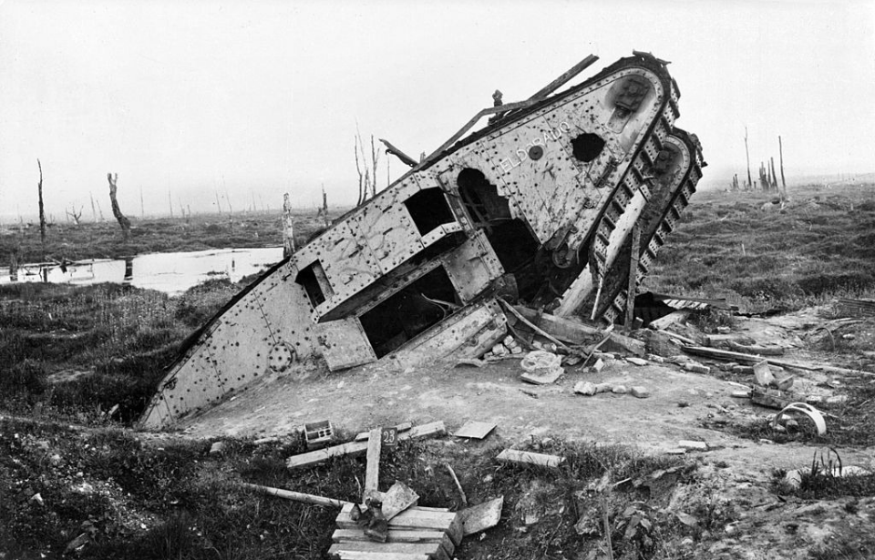 Mark IV tank stuck in the mud