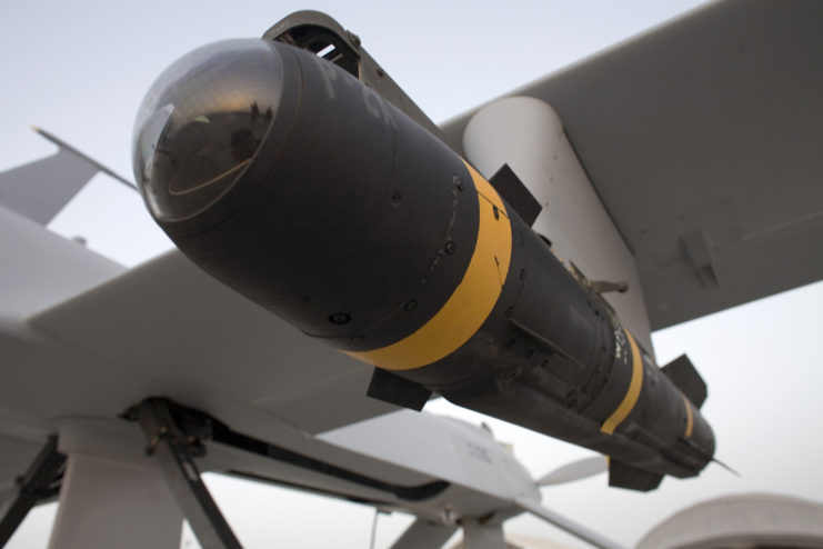 Photo of a Hellfire missile.