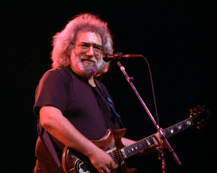 Jerry Garcia performing on stage