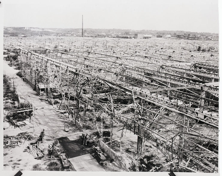 Remains of the bombed Mitsubishi plant