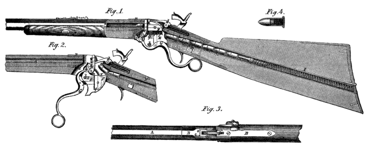 Sketch of the inner-workings of the Spencer Repeating Rifle
