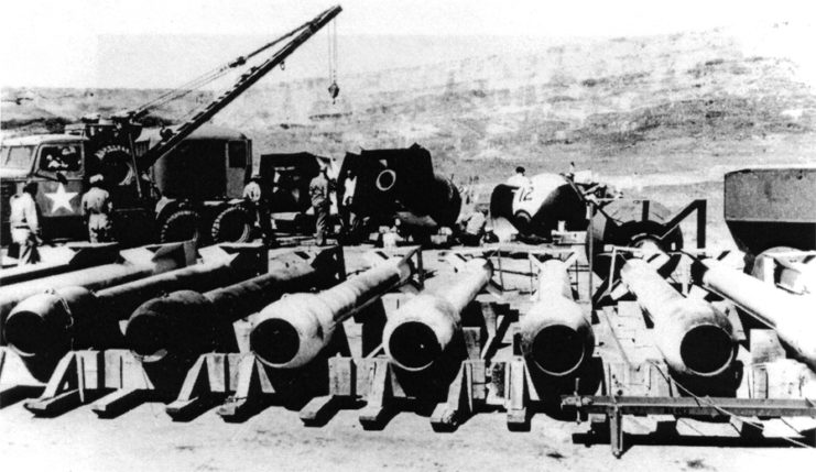 Thin Man gun casings can be seen here during Manhattan Project testing