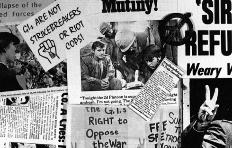 Newspaper clippings about resistance to the Vietnam War