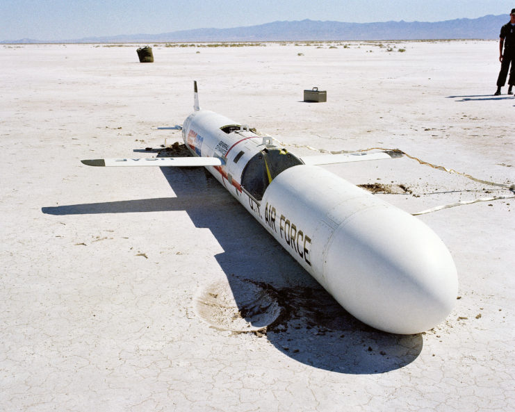 Photo of Tomahawk missile on the ground after impact
