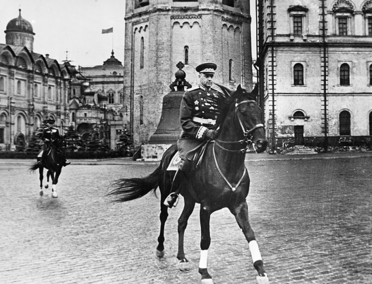 Konstantin Rokossovsky riding a horse