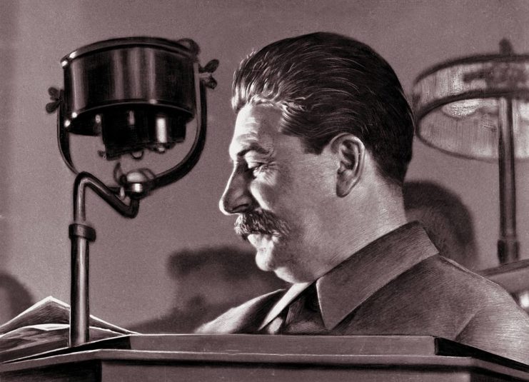 Joseph Stalin sitting at a desk