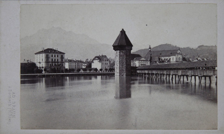 View of the Chapel Bridge in Lucerne, Switzerland