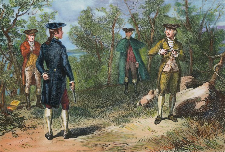 Drawing depicting the Hamilton-Burr duel