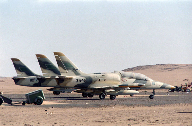 Three L-39 Albatros on the runway
