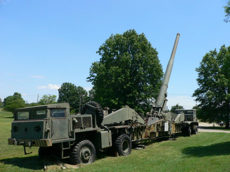 M65 atomic cannon parked on grass