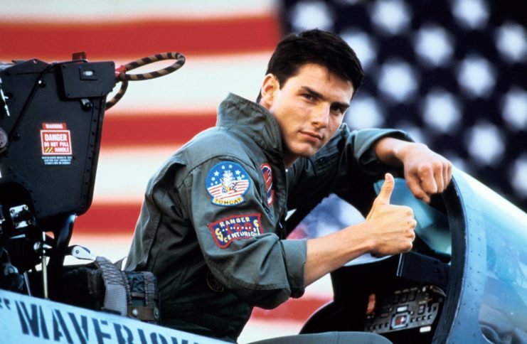 Tom Cruise as Pete "Maverick" Mitchell in 'Top Gun'