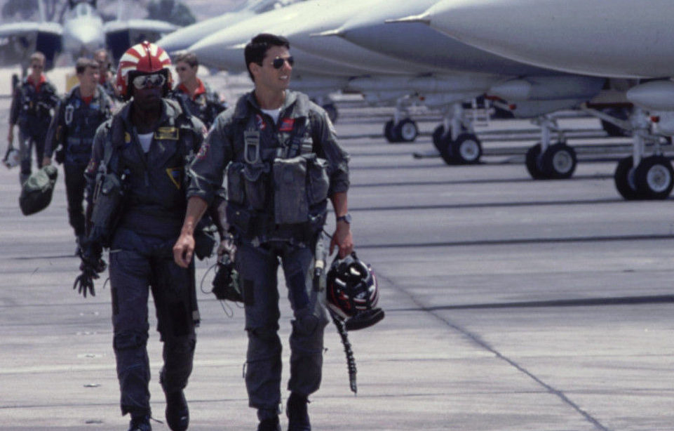 Tom Cruise and Larry Gilyard starring in 'Top Gun'