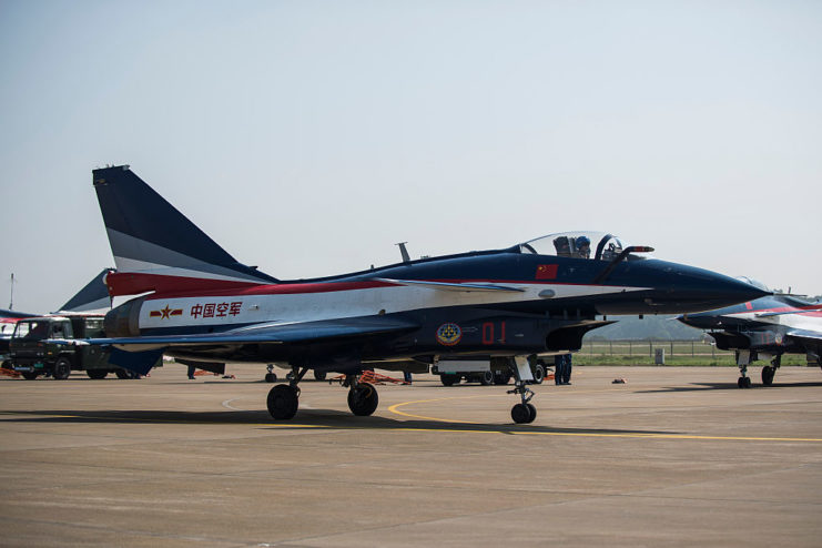 Chengdu J-10 on the runway