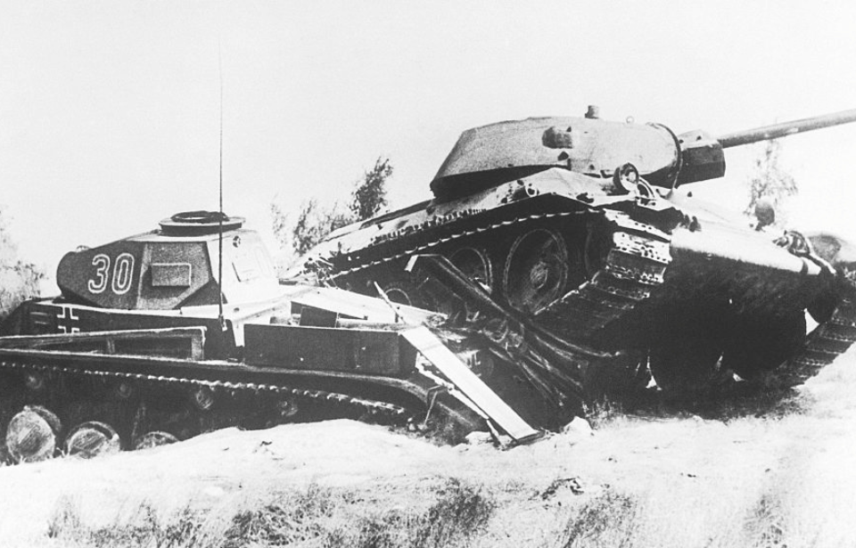 Two tanks on a hill