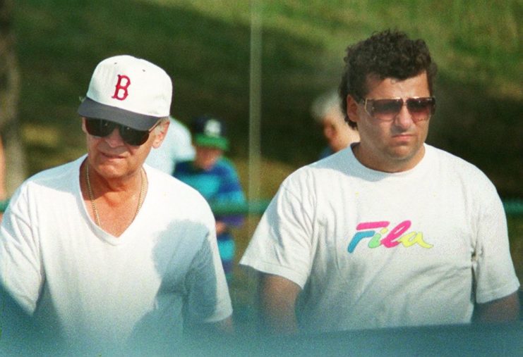 James 'Whitey' Bulger and mob enforcer Kevin Weeks walking around Castle Island 