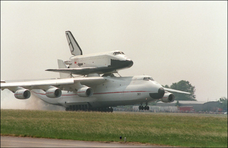 Antonov An-225 Mriya with the Soviet Space Shuttle Buran on its back