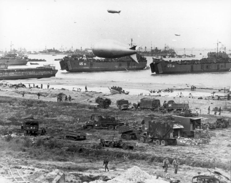 View of the Allied invasion of Normandy