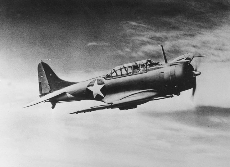 Douglas SBD Dauntless in flight