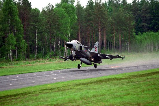 Saab JAS 39 Gripen taking off