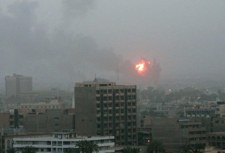 Explosion over a city
