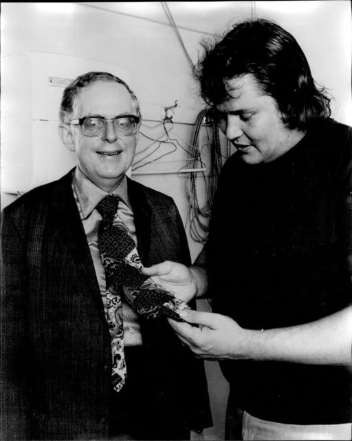 Jim Barnett standing with Bob Roop