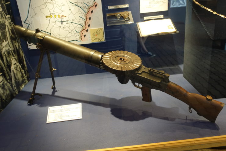 Anibal Augustus Milhais' Lewis gun on display