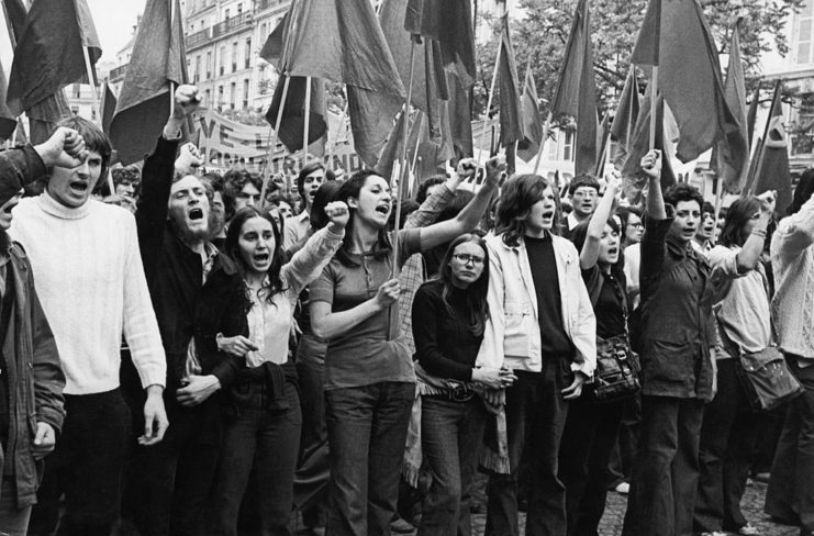 Crowd of protestors who were against the Vietnam War