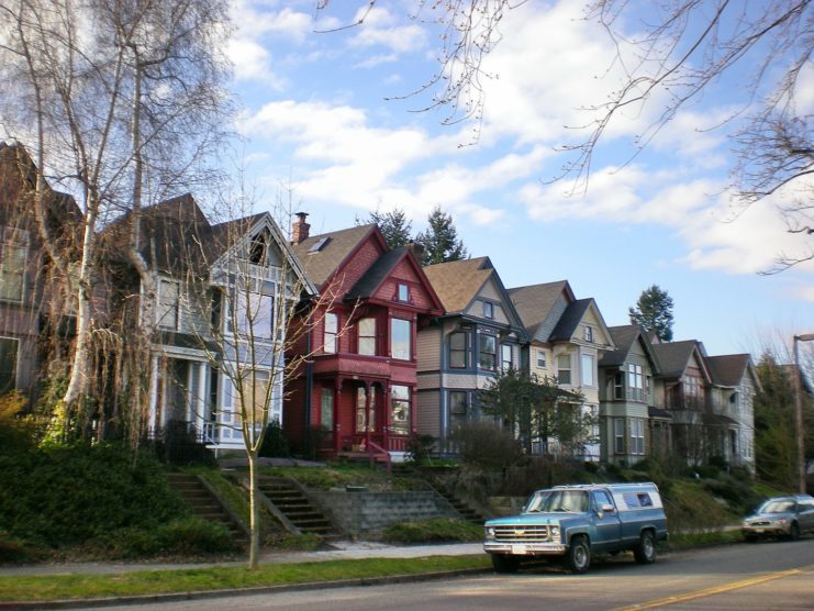 Row of houses along a street