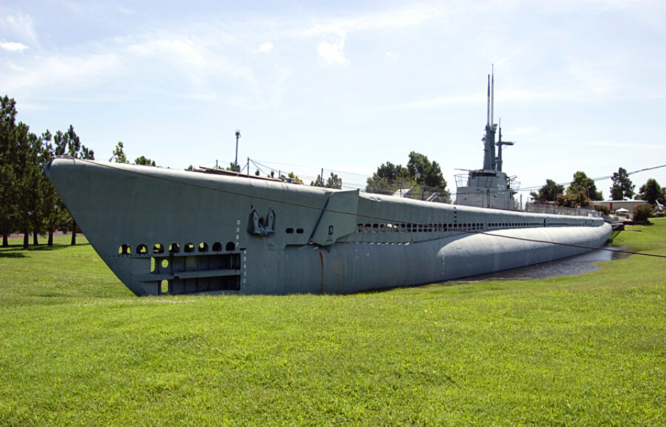 USS Batfish (SS-310) in a field