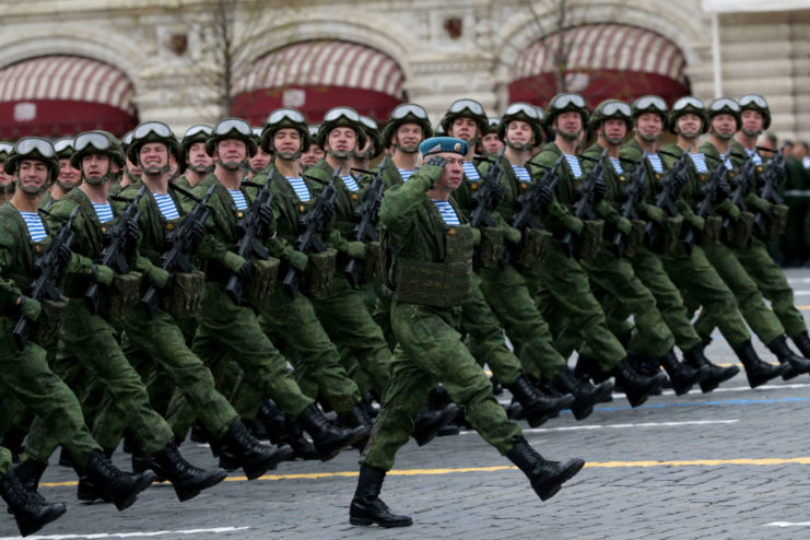 Russian Spetsnaz marching together