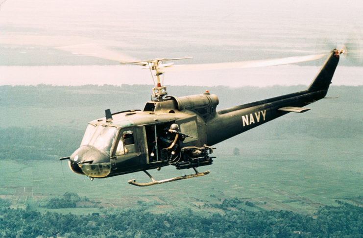 Bell UH-1B helicopter in flight