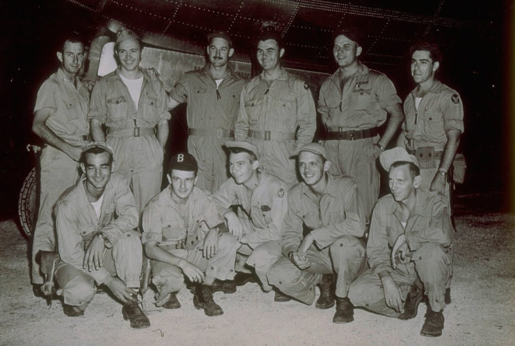 Crew of the Enola Gay standing together