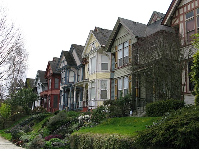 Row of houses along a street