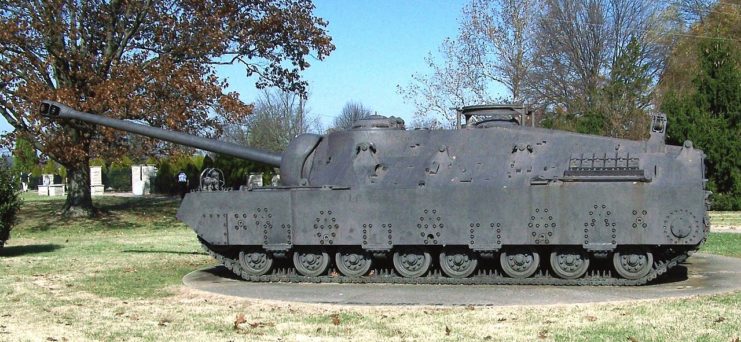 T28 Super Heavy Tank prototype on display outdoors