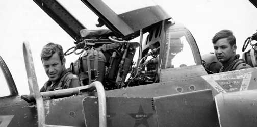 Richard Ritchie and Charles DeBellevue in the cockpit of a McDonnell Douglas F-4 Phantom II