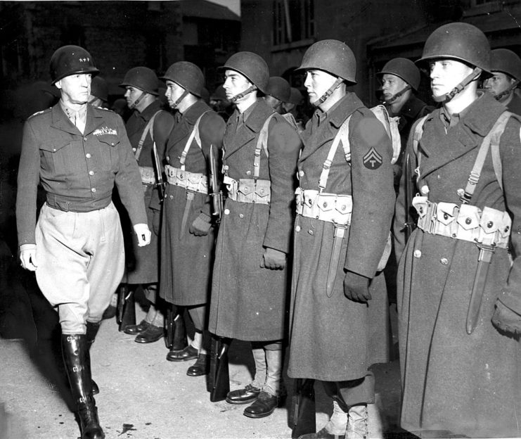 George Patton inspecting a line of troops