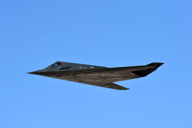 Lockheed F-117 Nighthawk in flight.