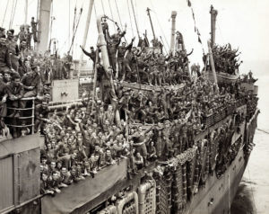 American soldiers onboard a ship