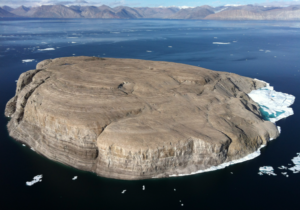 Aerial view of Hans Island